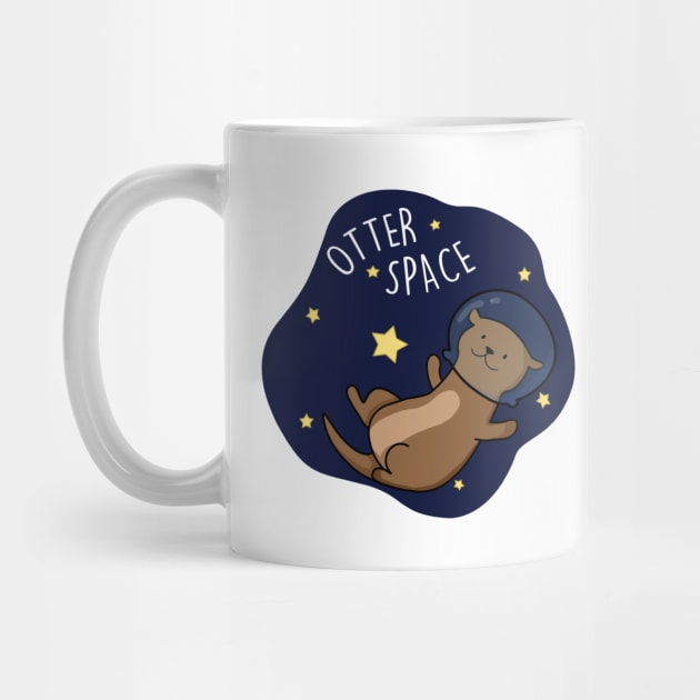 Otter Space Cute Astronaut Outer Space Otter Pun by punnybone